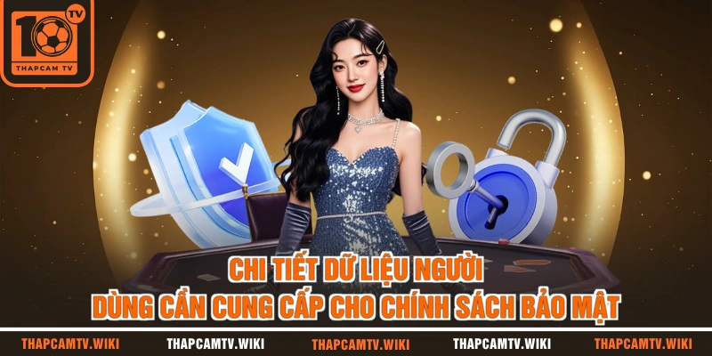 Chi tiết dữ liệu người dùng cần cung cấp cho chính sách bảo mật